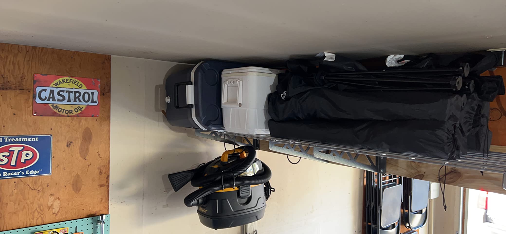 SafeRacks Steel Garage Wall Shelves 2-Pk w/Hooks, 500lb, Hammertone (18x36) customer photo 2