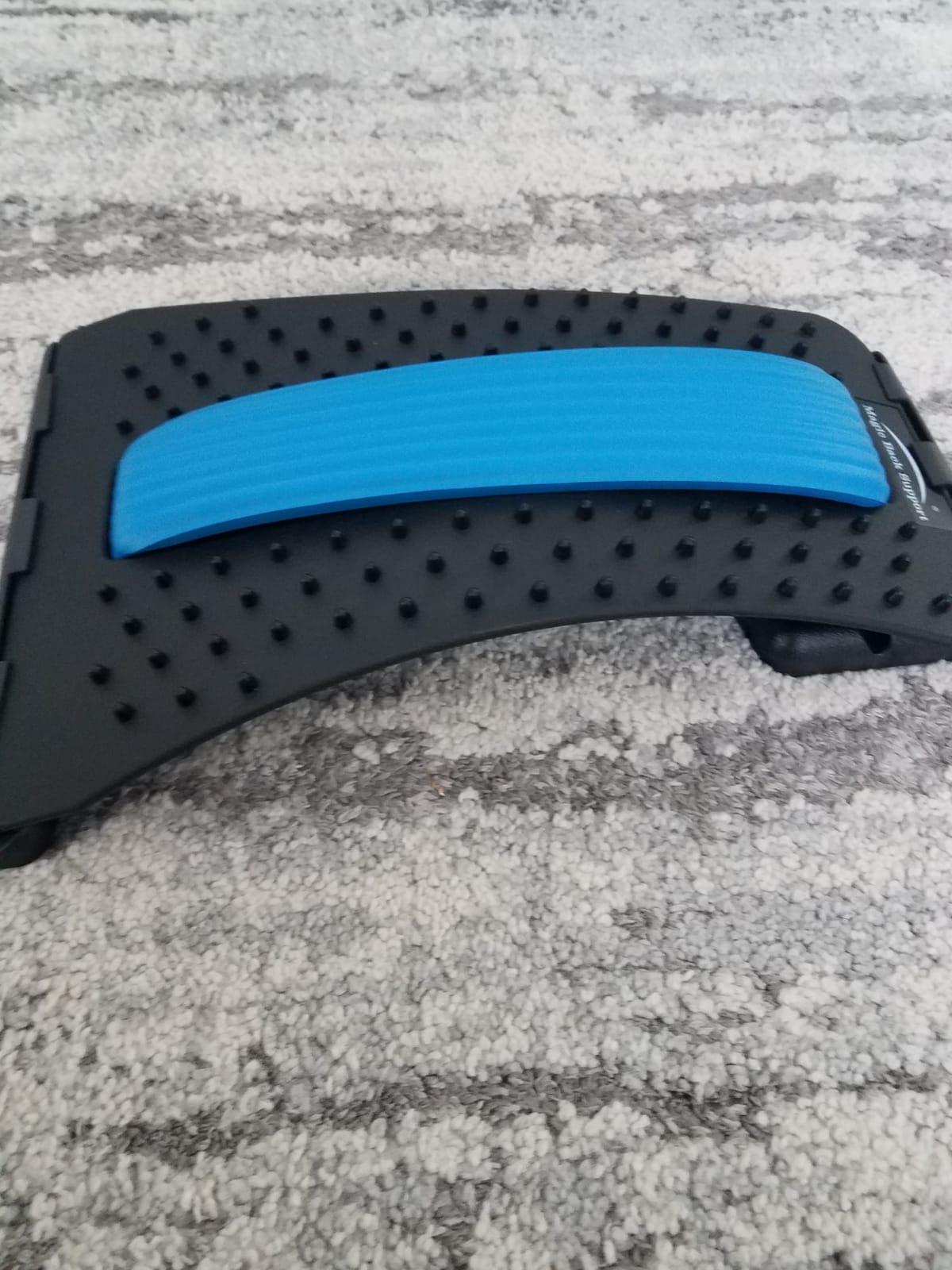 Back Stretching Device,Back Massager for Bed & Chair & Car,Multi-Level Lumbar Support Stretcher Spinal, Lower and Upper Muscle Pain Relief(Black/Blue) customer photo 1
