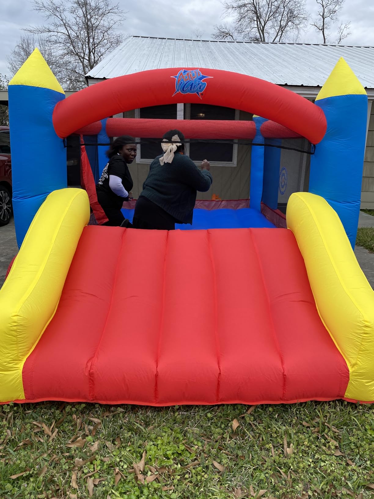 ACTION AIR [Updated Version] Bounce House, Inflatable Bouncer with Air Blower, Jumping Castle with Slide, Family Backyard Bouncy Castle, Durable Sewn with Extra Thick Material, Idea for Kids (C-9745) customer photo 1