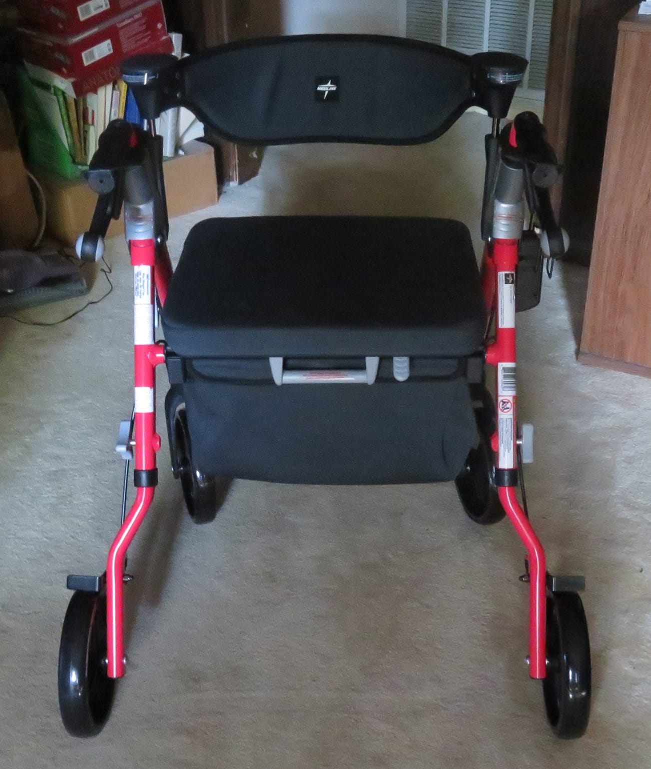 Medline Premium Empower Rollator Walker with Memory Foam Seat, Gray & White, 300 lb. Weight Capacity, 8” Wheels, Microban* Technology, Cupholder,Rolling Walker for Mobility Impairment customer photo 1