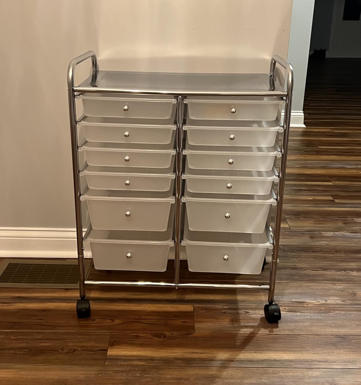 Simple Houseware 12 Drawers Rolling Utility Cart Organizer, Chrome customer photo 1