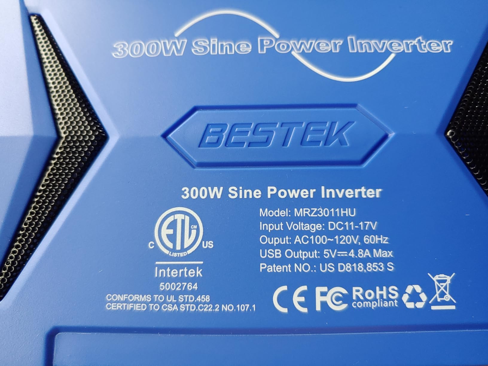 BESTEK Pure Sine Wave Power Inverter, 300W DC 12-17V to 110V AC Car Adapter customer photo 1