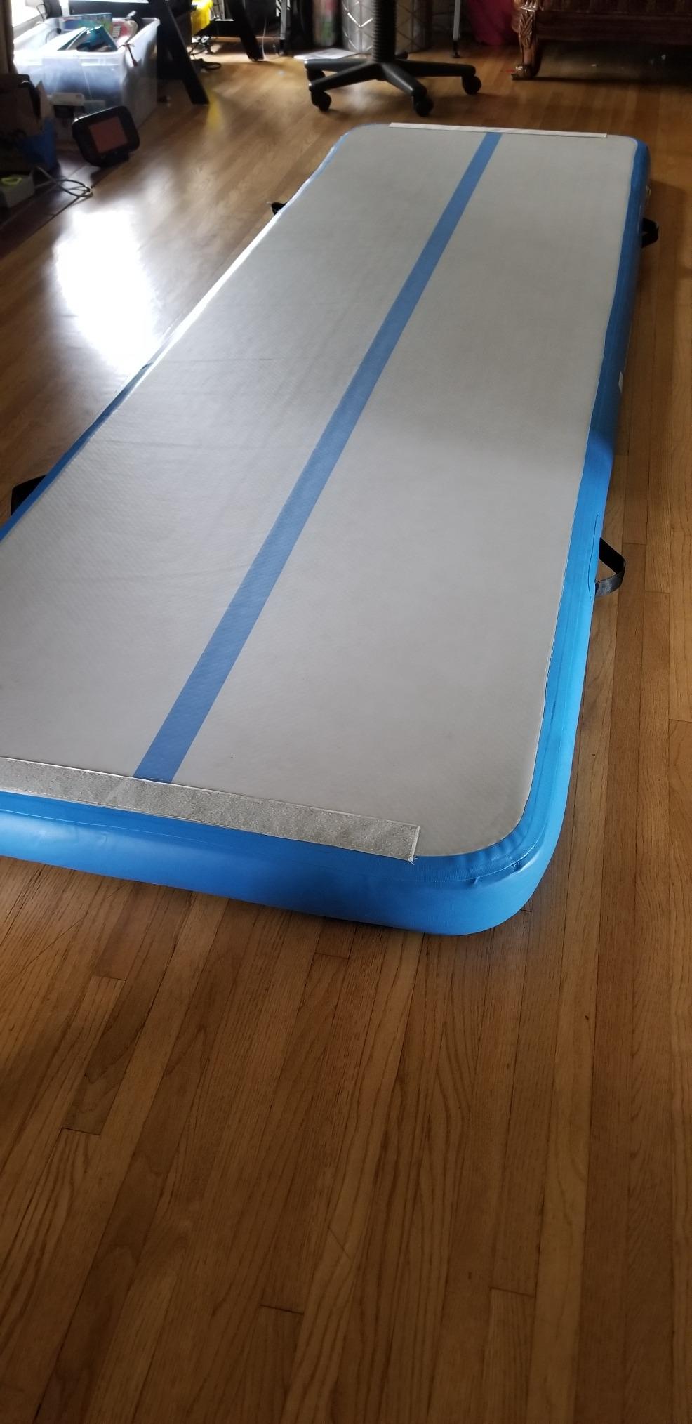 AKSPORT Gymnastics Air Mat Tumble Track Tumbling Mat Inflatable Floor Mats with Air Pump for Home Use/Tumble/Gym/Training/Cheerleading/Parkour/Beach/Park/Water customer photo 1