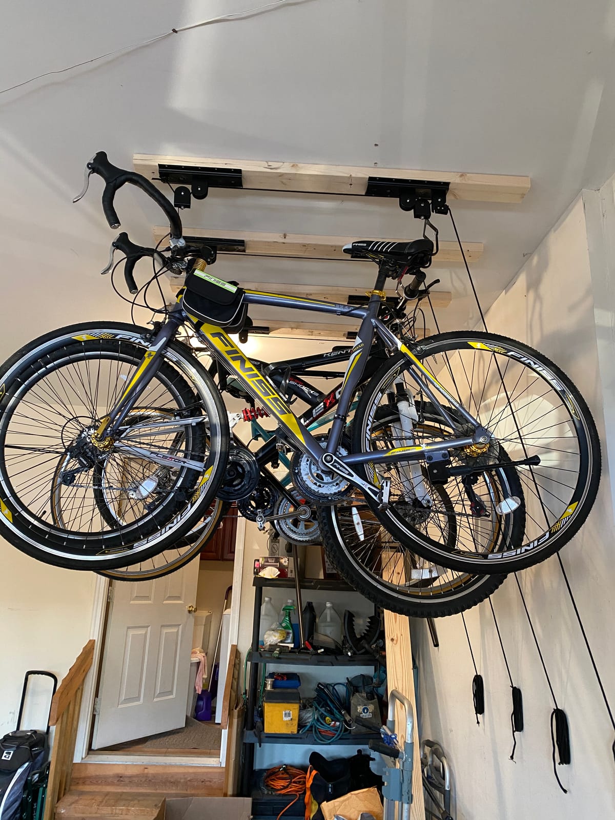 Bike Hoist, Ceiling Bicycle Lift, 3 Pulley, 45ft Rope, 100LB Capacity customer photo 1