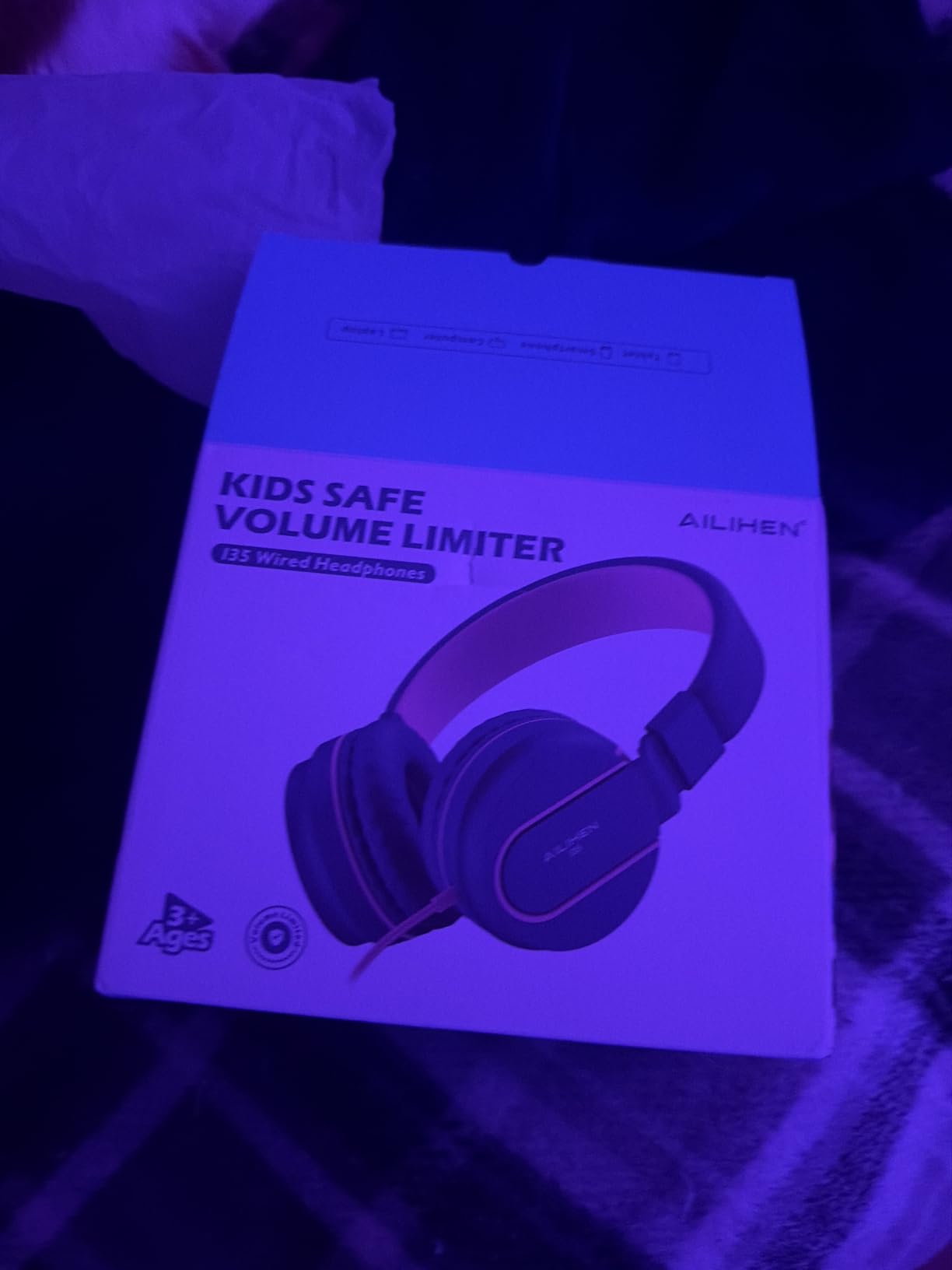 Kids Headphones for School with Microphone, 93dB Volume Limited, PinkPurple customer photo 2
