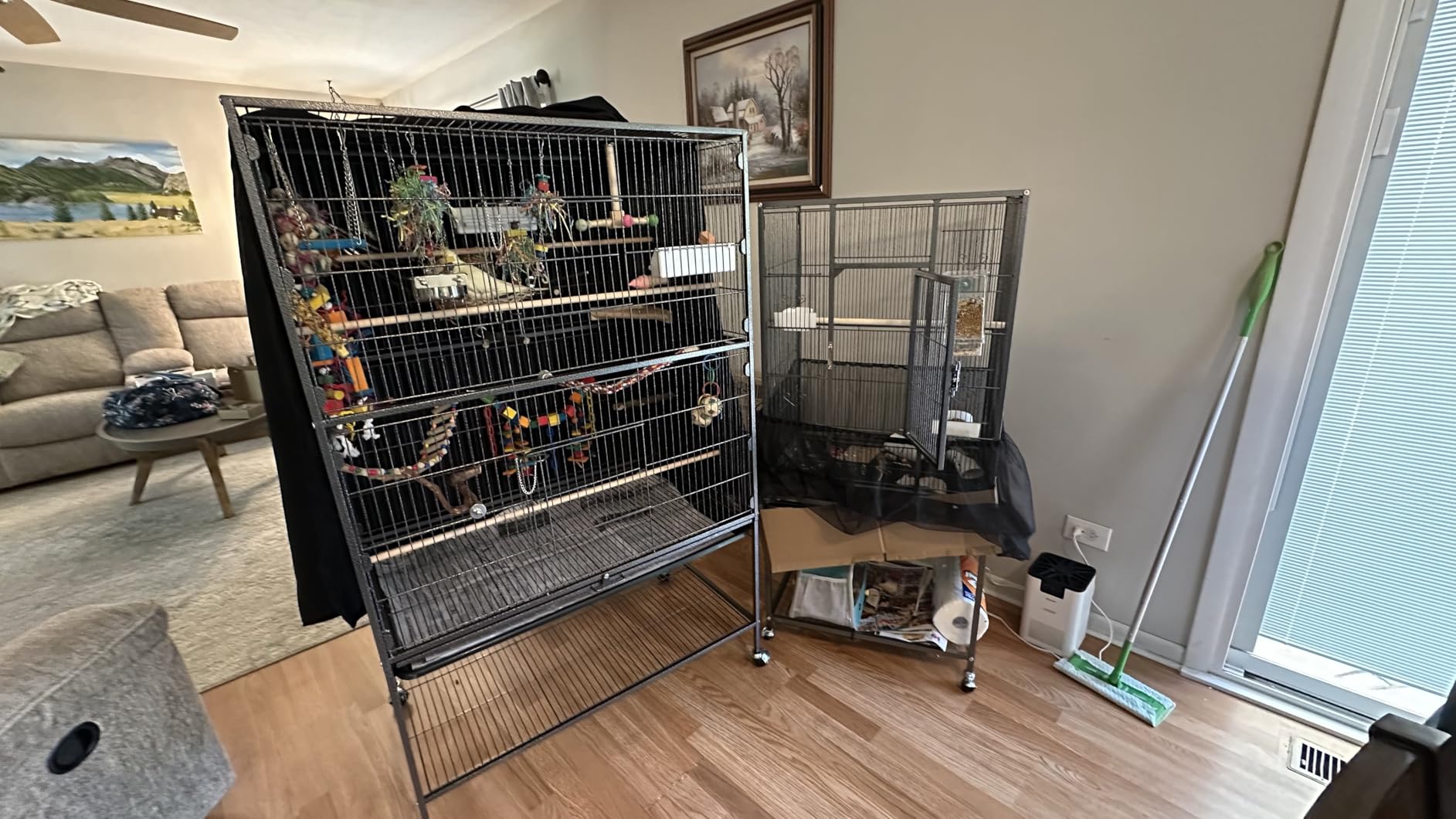 Yaheetech 54-inch Wrought Iron Standing Large Parrot Parakeet Flight Bird Cage for Small Parrot Sun Parakeet Green Cheek Conure Lovebird Budgie Finch Canary Bird Cage with Stand customer photo 1