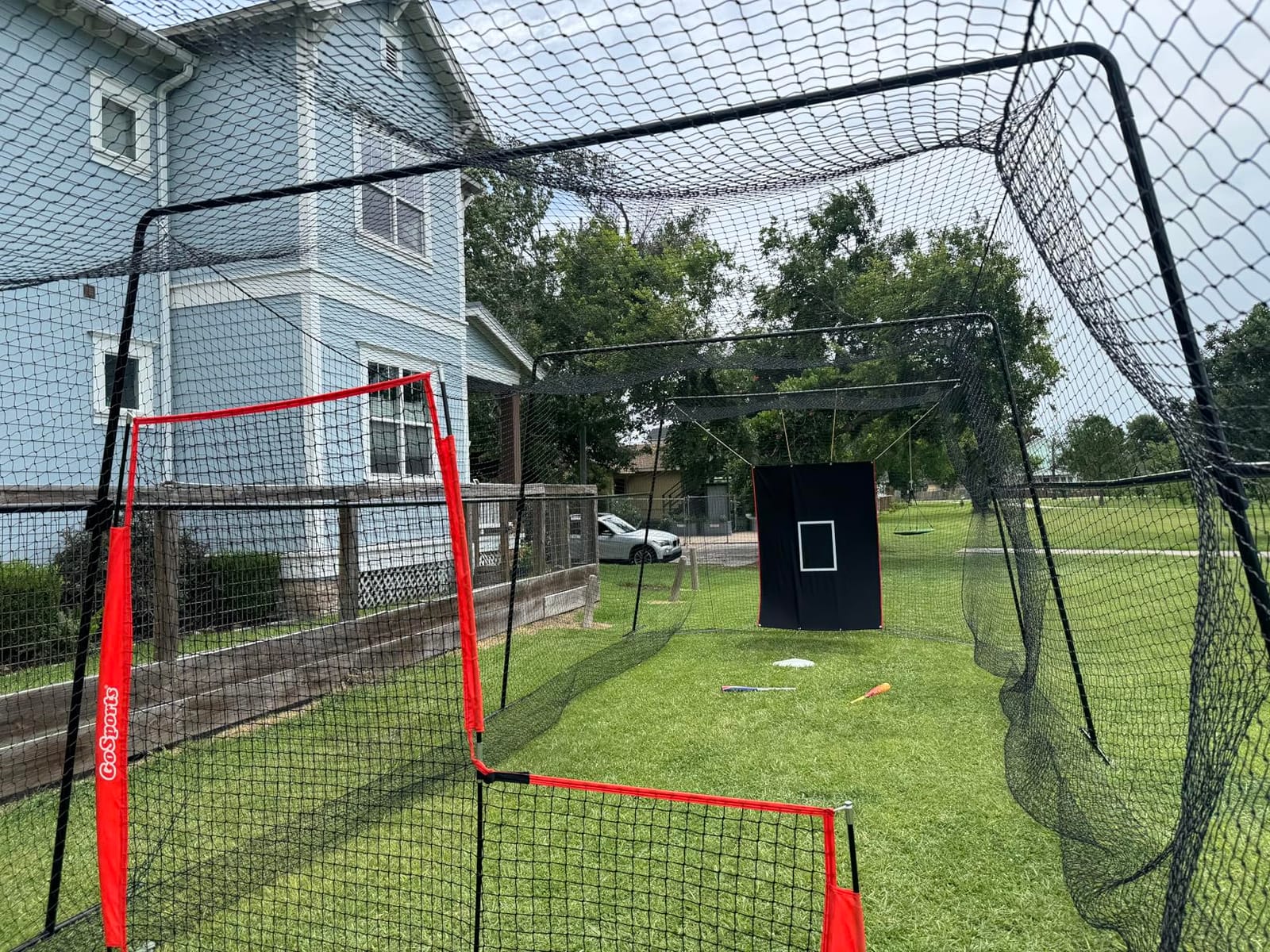 Skywalker Sports 40 Foot Competitive Batting Cages for Backyard or Indoor Baseball and Softball Collapsible Black Frame and Net customer photo 1