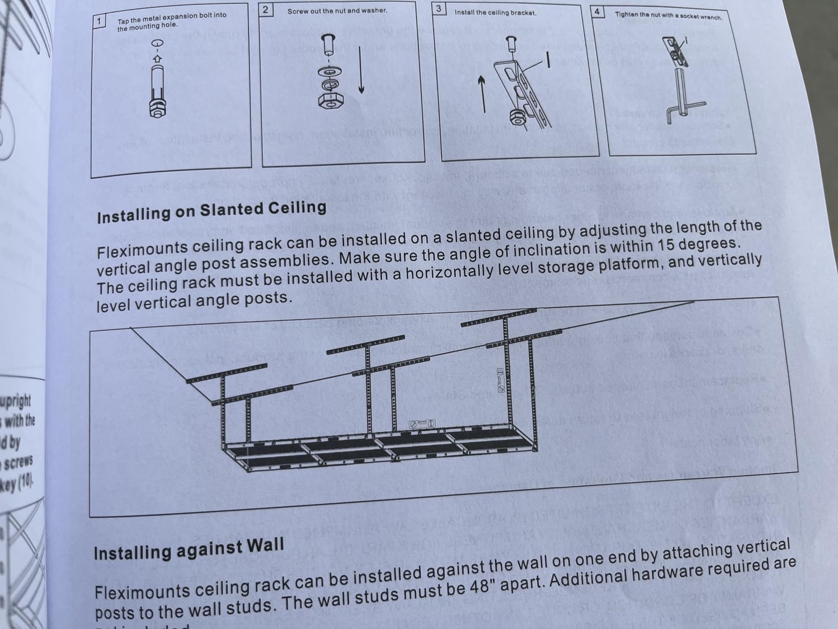 FLEXIMOUNTS 4x8 Overhead Garage Ceiling Storage Rack Adjustable, Hammertone customer photo 1