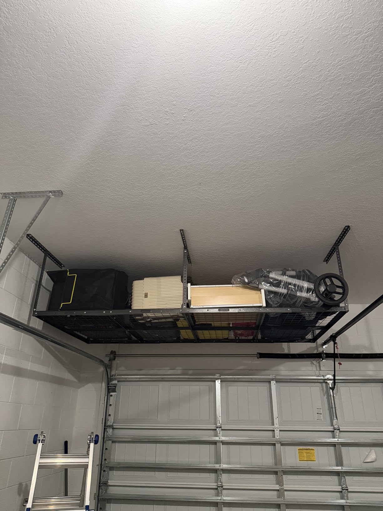 FLEXIMOUNTS 4x8 Overhead Garage Ceiling Storage Rack Adjustable, Hammertone customer photo 2