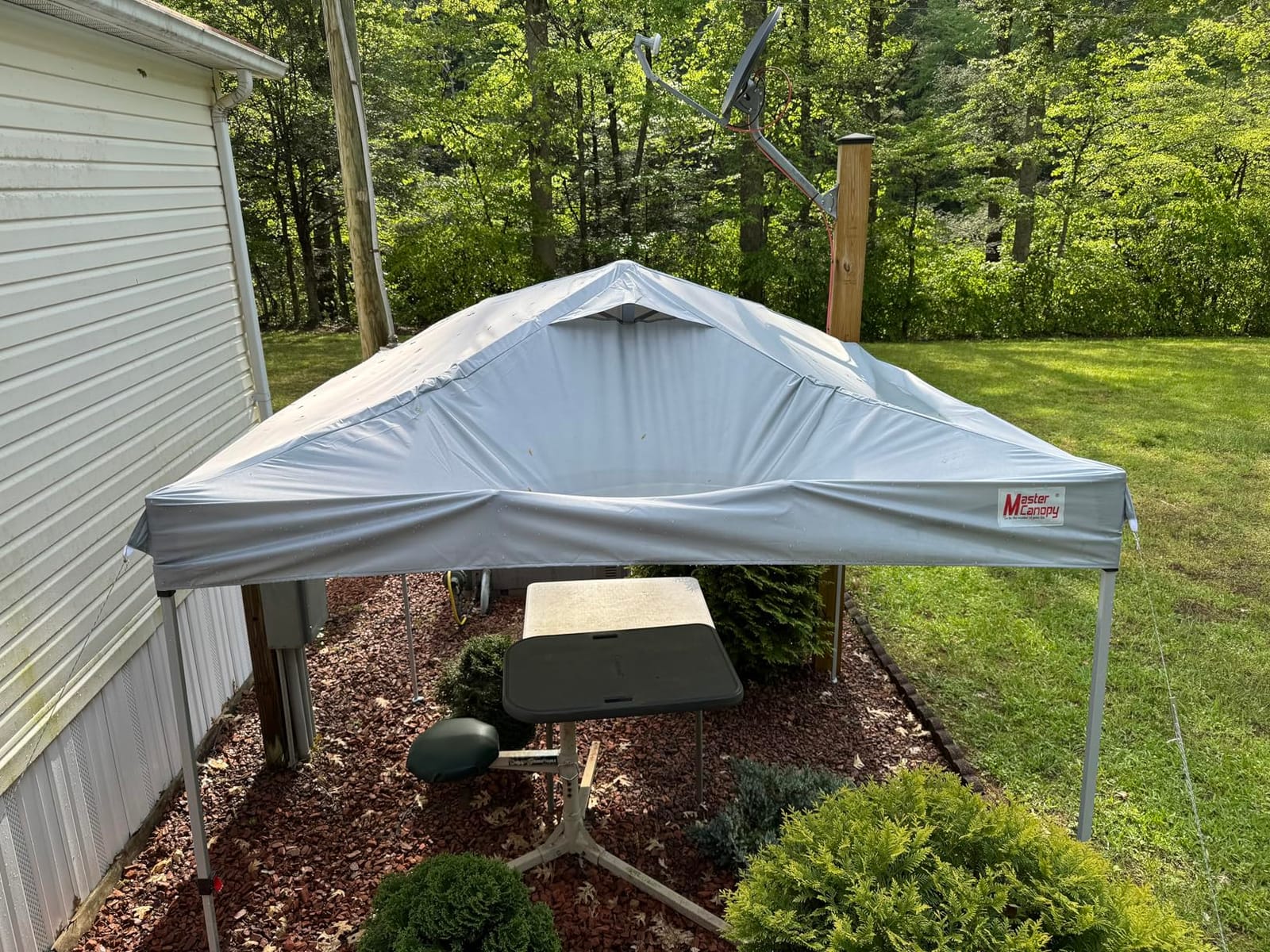 MASTERCANOPY 10x10 Durable Pop Up Canopy Tent with Roller Bag, White customer photo 2