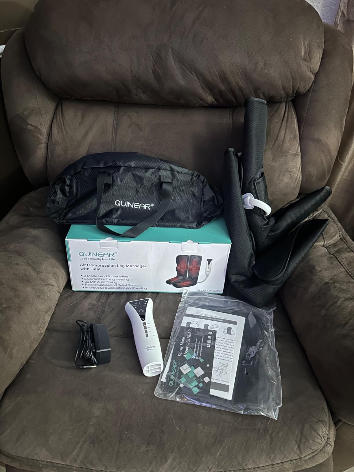 QUINEAR Air Compression Leg Massager with Heat for Circulation FSA-HSA customer photo 1