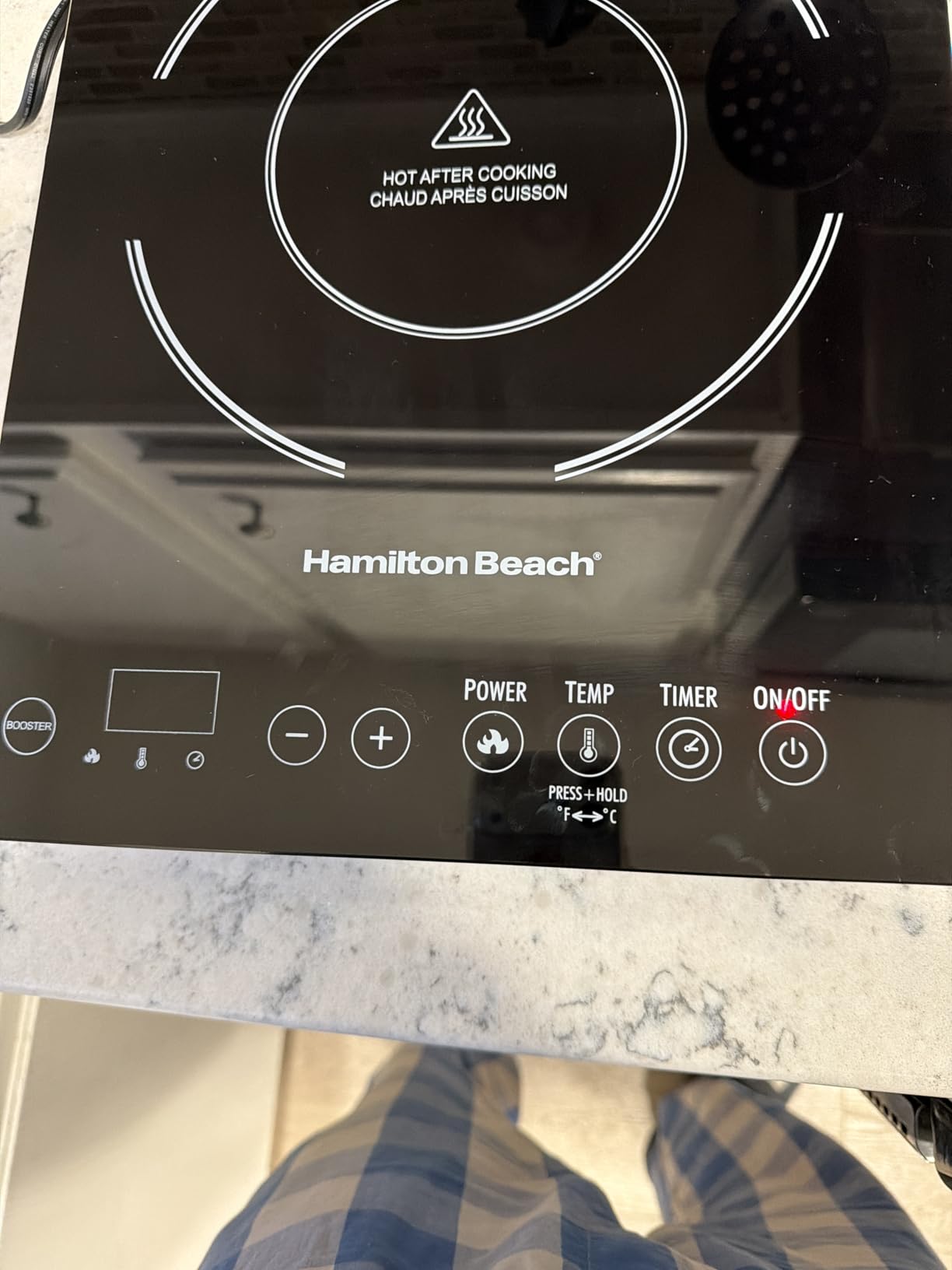 Hamilton Beach Portable Single Induction Cooktop With Fast Heating Mode | Countertop Burner Hot Plate | 1800 Watts | 10 Temperature Settings From 180°F-450°F | Up To 10