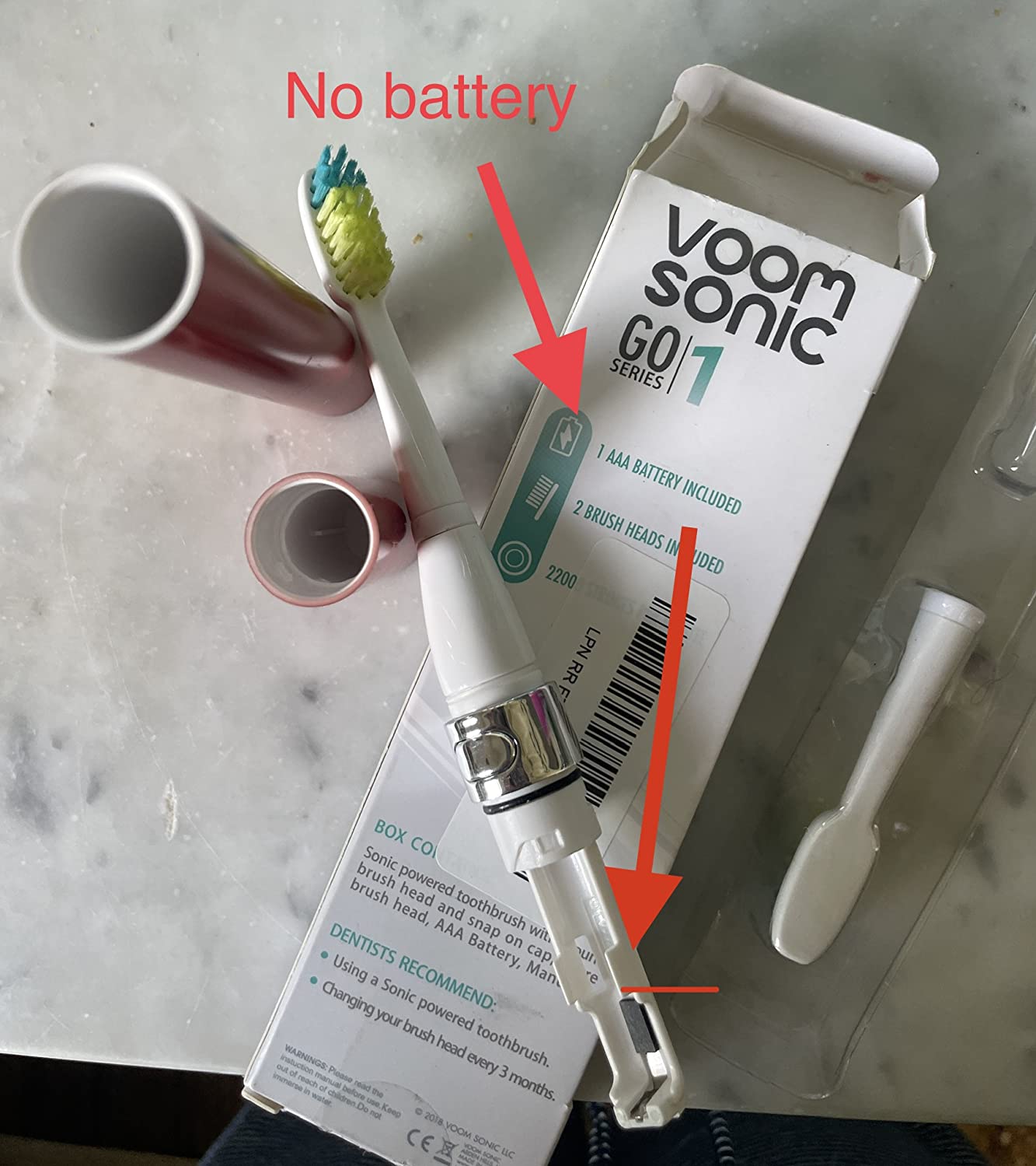 Voom Sonic Electric Toothbrush for Adults – Go 1 Series (Metallic Rose) – 2 Speed – 22,000 Strokes/Minute w/AAA Battery – Bathroom Essentials & Travel Essentials – TSA Approved customer photo 2