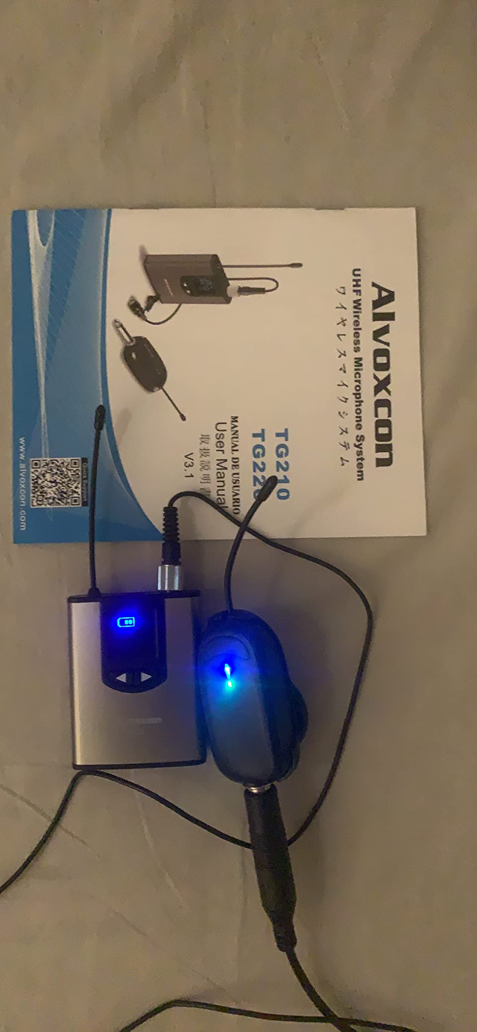 Alvoxcon UHF Dual Channel Wireless Lavalier Microphone System with Volume Control for iPhone, DSLR, PA Speaker, YouTube, Podcast, Video Recording, Conference, Vlogging, Church, Interview, Teaching customer photo 2