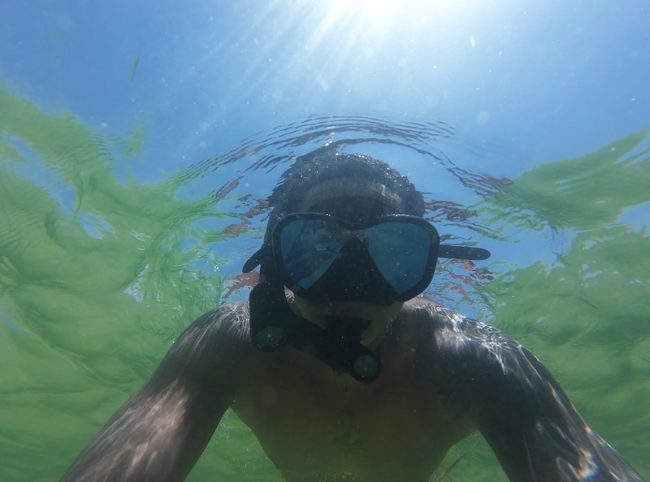 Snorkel Set Adults, Snorkel Mask and Dual Drain Valve Dry Snorkel customer photo 2