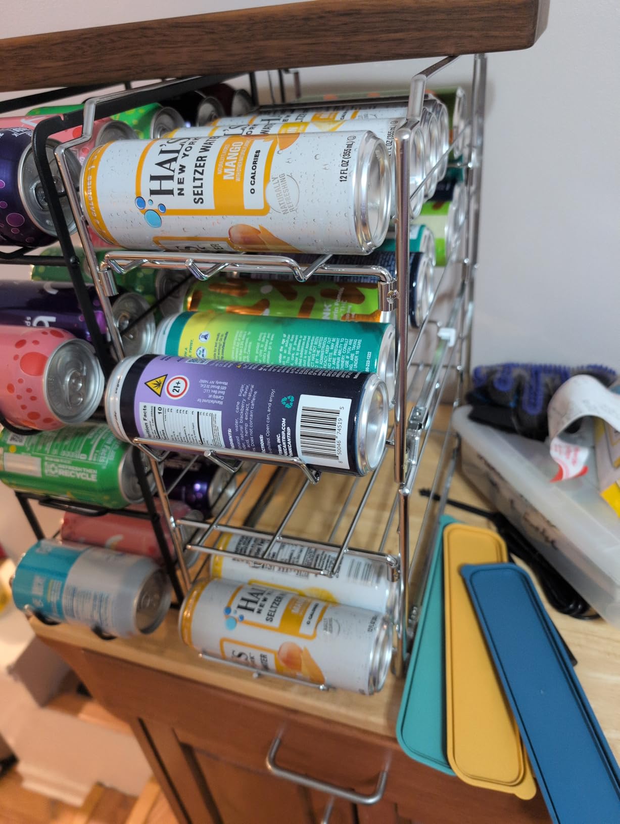 Simple Houseware 2-Pack Stackable Beverage Soda Can Dispenser Rack, White customer photo 2