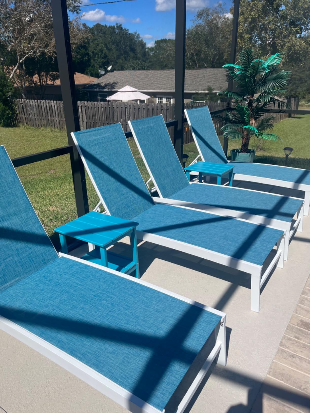 Crestlive Products Outdoor Lounge Chairs, Metal Pool Chaise Lounge Chairs, Adjustable Five-Position Tanning Recliner, All Weather for Patio, Beach, Yard, Pool (1PC Beige) customer photo 2