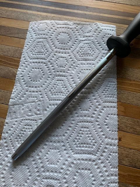Knife Sharpener Rod, 13 Inch Carbon Steel Honing Rod for Kitchen Knives customer photo 2