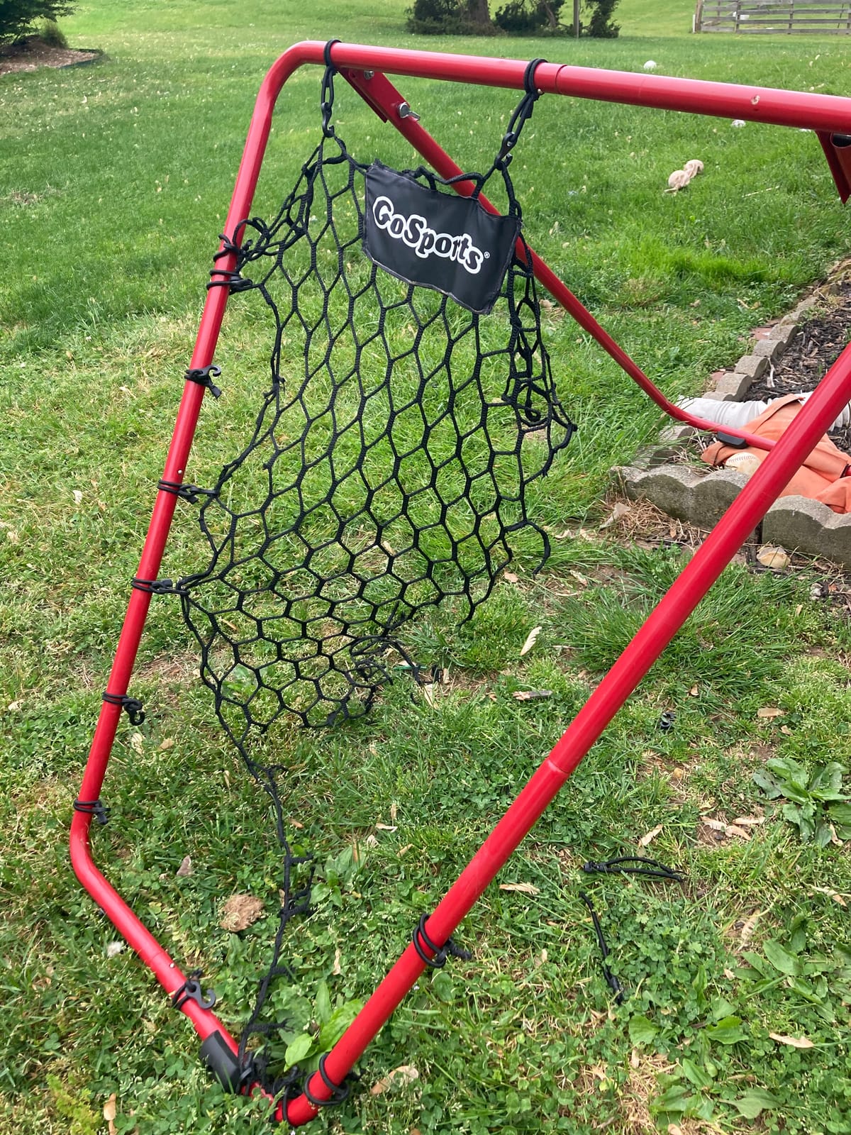 GoSports Basketball Rebounder with Adjustable Frame, Rubber Grip Feet and Sandbags - Portable Passback Training Aid customer photo 2