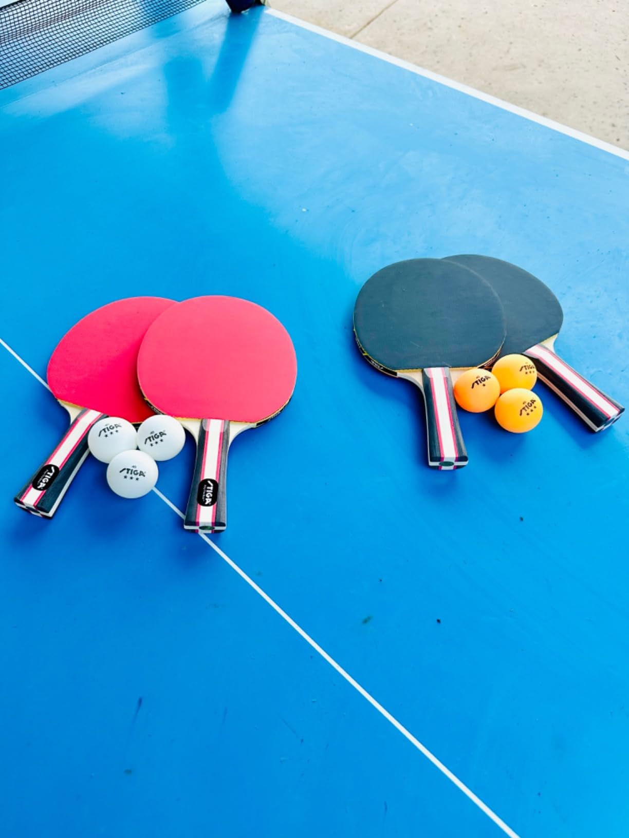 STIGA Performance 2 or 4 Player Table Tennis Set - USATT Approved Rackets and 3-Star Balls - 5-Ply Blade & Flared Handle - Perfect for Skill Development customer photo 2
