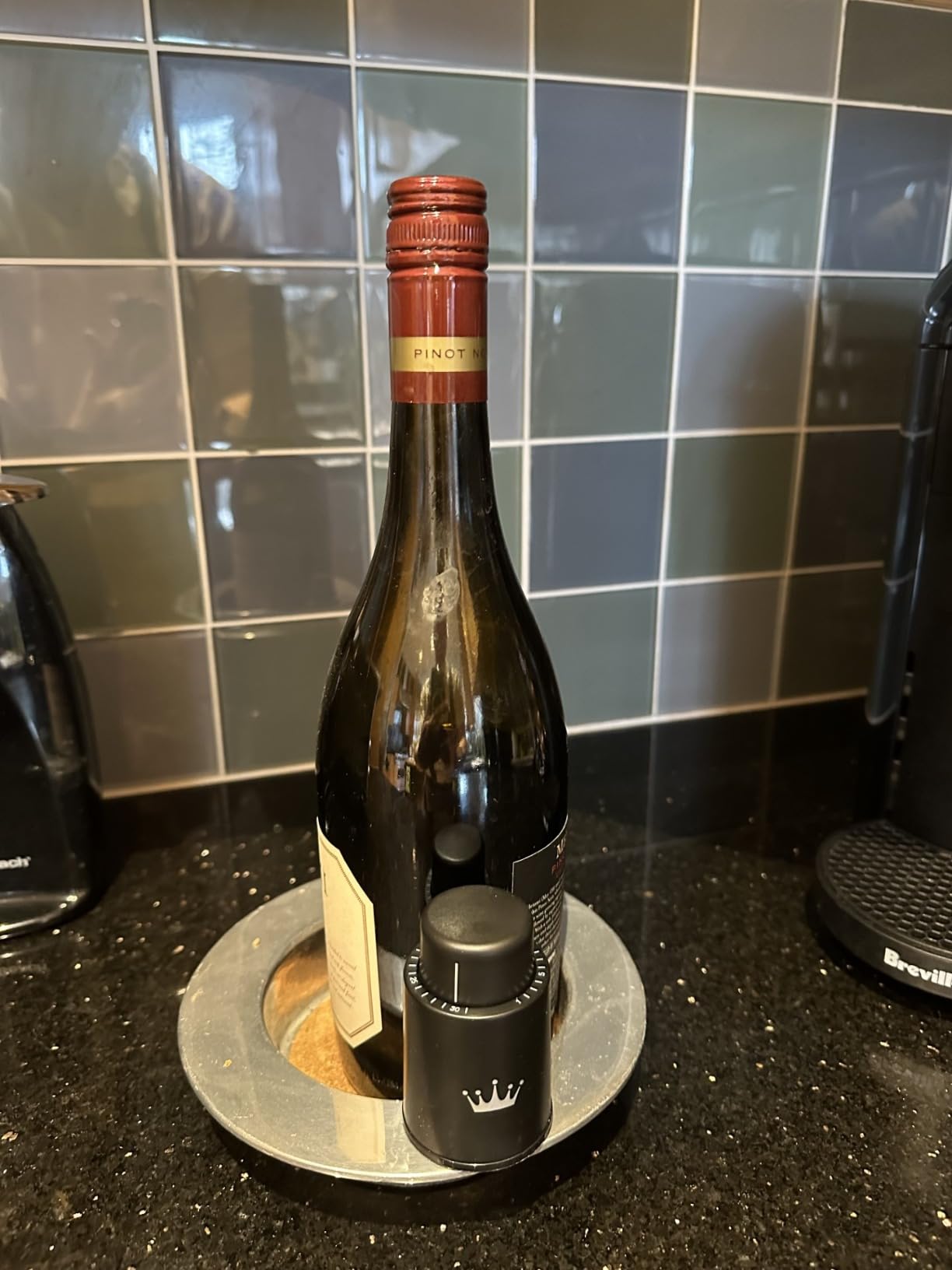 Vacuum Wine Stopper Set [Pack of 2] - Updated 2026 Preserves Freshness and Flavor for 15 Days. Improved One Pump Button Design, 100% Leak Proof Seal in Any Position. Includes WineGuide eBook customer photo 1