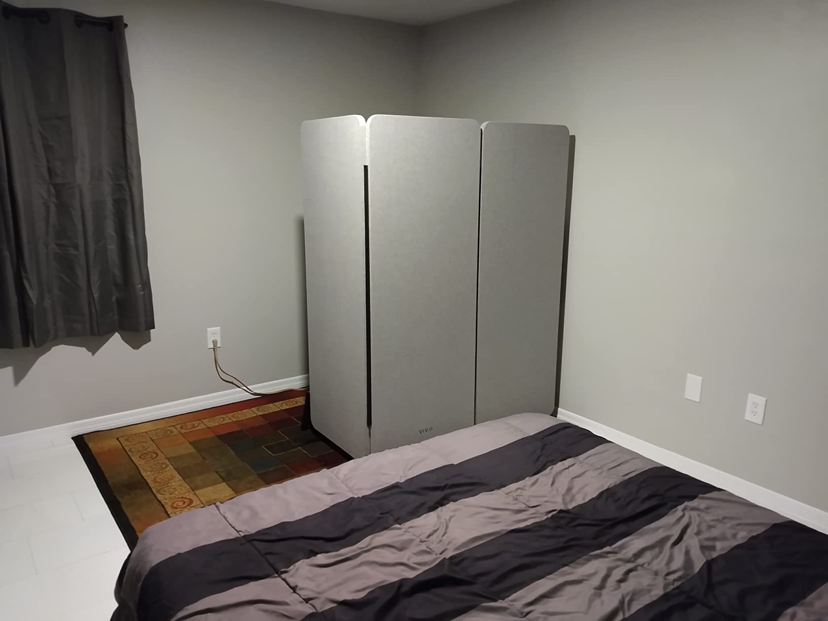 VIVO Freestanding 72 x 66 inch Privacy Panel, Cubicle Divider, Acoustic Wall Partition, x3 24 inch Panels, Gray, PP-3-T072G customer photo 1