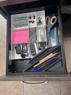 Simple Houseware Drawer Organizer Tray, 9 Adjustable Compartments, Black customer photo 1