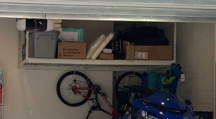 SafeRacks Gray 4x8 Overhead Storage Rack w/ 5-pc Hook Pack (24”-45
