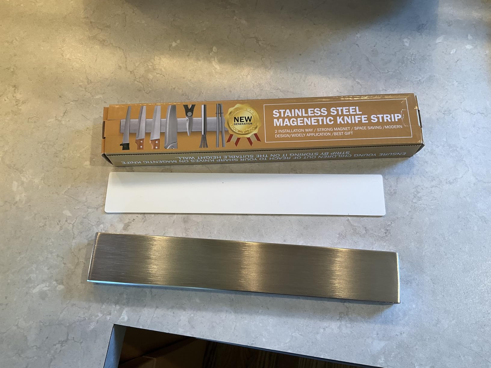 Ninonly 12 Inch Magnetic Knife Holder for Wall, Stainless Steel Knife Strip customer photo 1