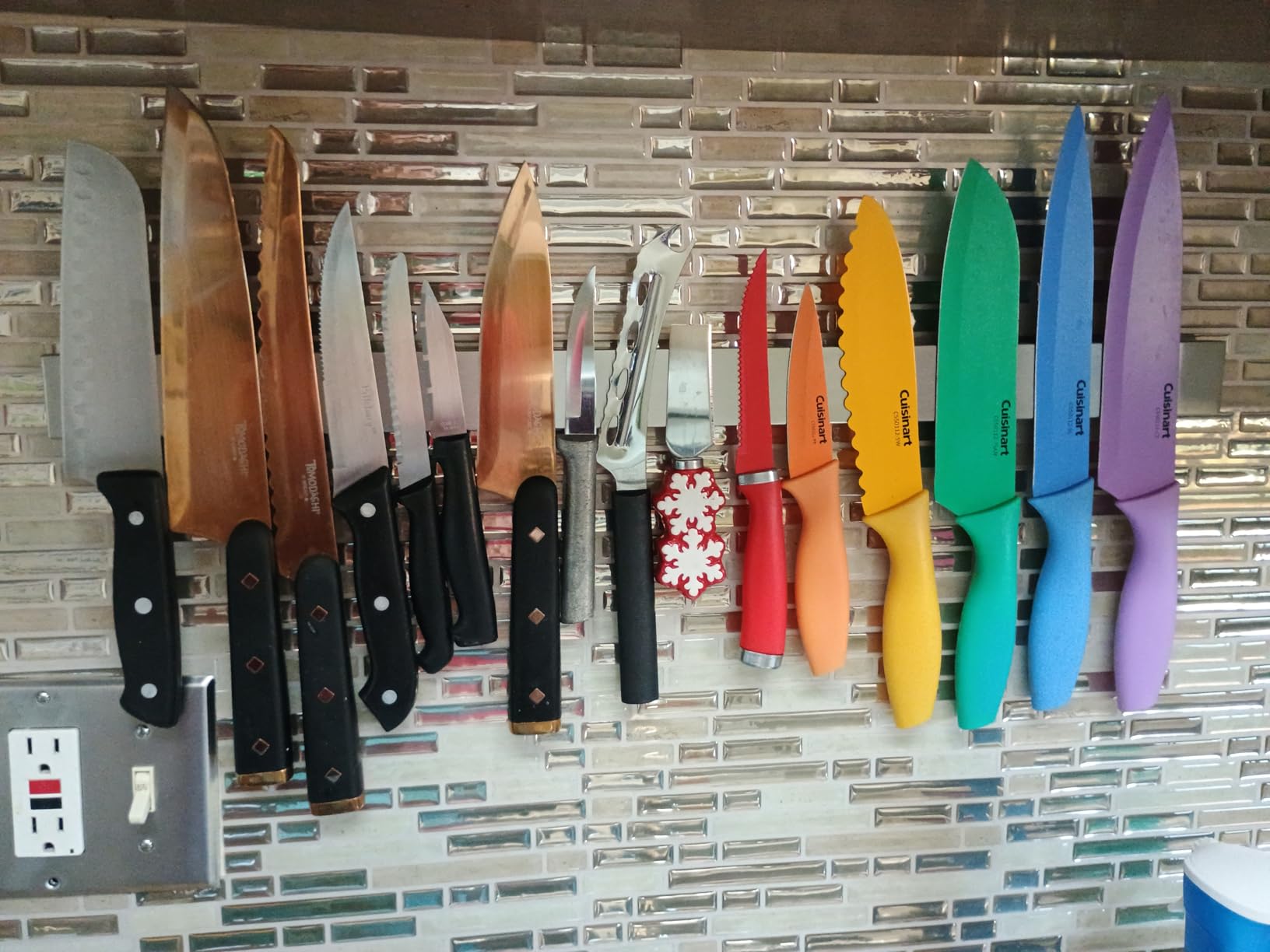 Ninonly 12 Inch Magnetic Knife Holder for Wall, Stainless Steel Knife Strip customer photo 2