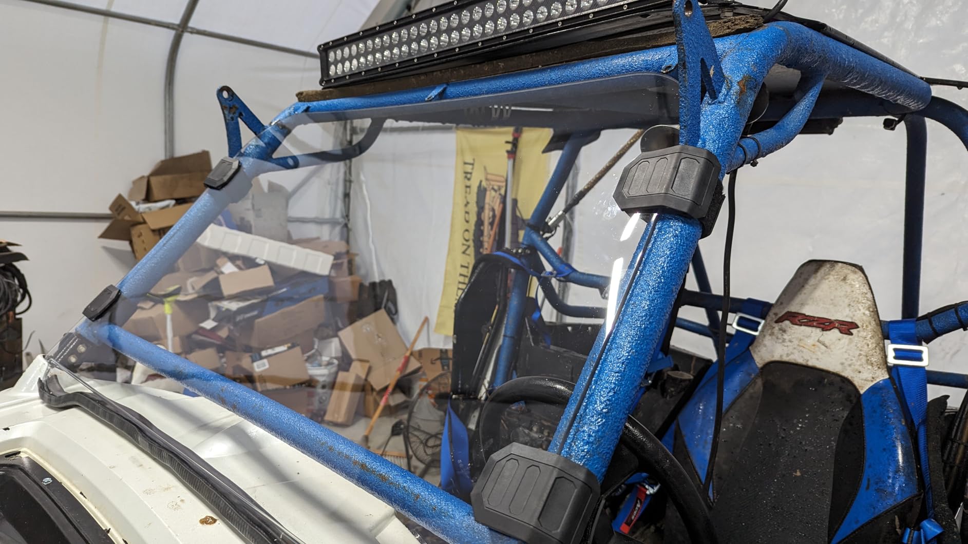 KEMIMOTO UTV Windshield Pre-installed Rubber Strips, Compatible with Polaris RZR 800 / RZR 570 / XP 900 2008-2020 UTV Front Full Windshield UV Resistance PC Clear Vsion Window customer photo 2