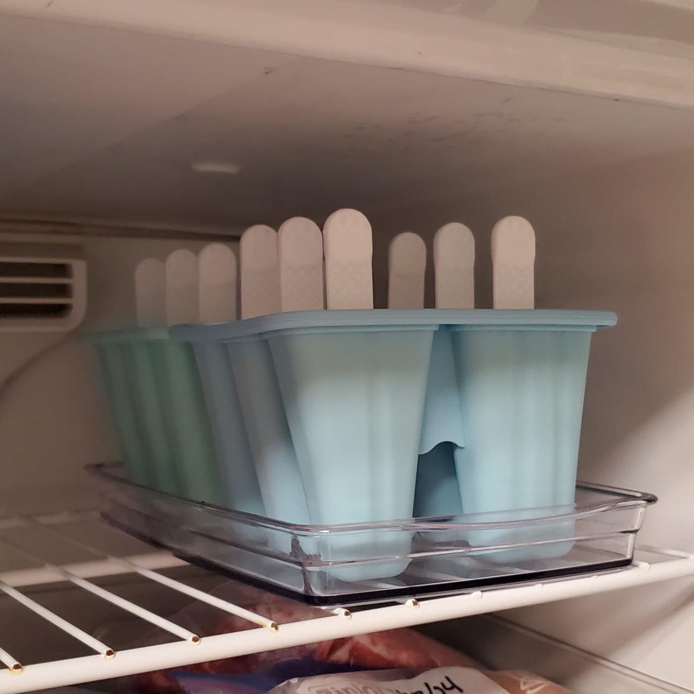 Popsicle Mould,Popsicle Maker Popsicle Molds 6 Pieces Silicone Ice Pop Molds BPA Free Popsicle Mold Reusable Easy Release Ice Pop Make (Blue) customer photo 1