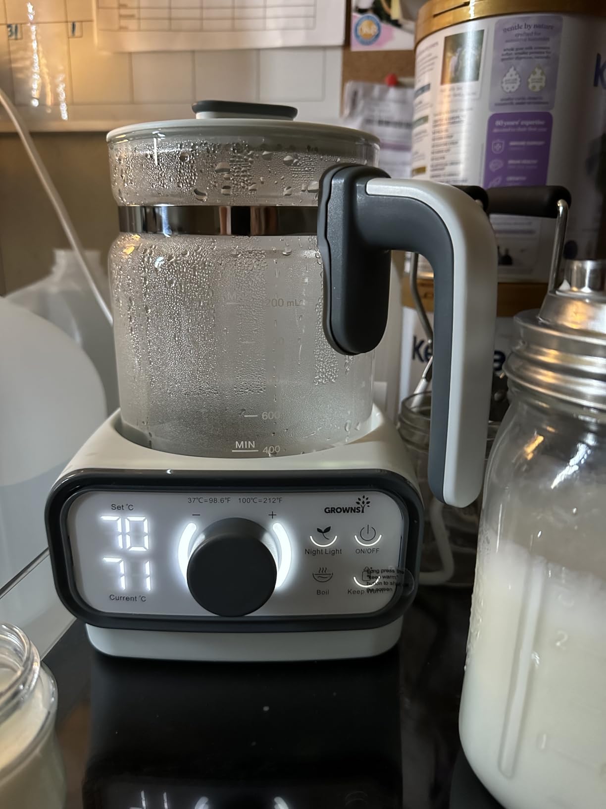 GROWNSY Baby Instant Warmer & Glass Water Boiler with LCD Display and Timer customer photo 1