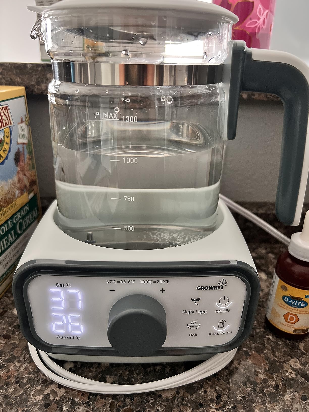 GROWNSY Baby Instant Warmer & Glass Water Boiler with LCD Display and Timer customer photo 2