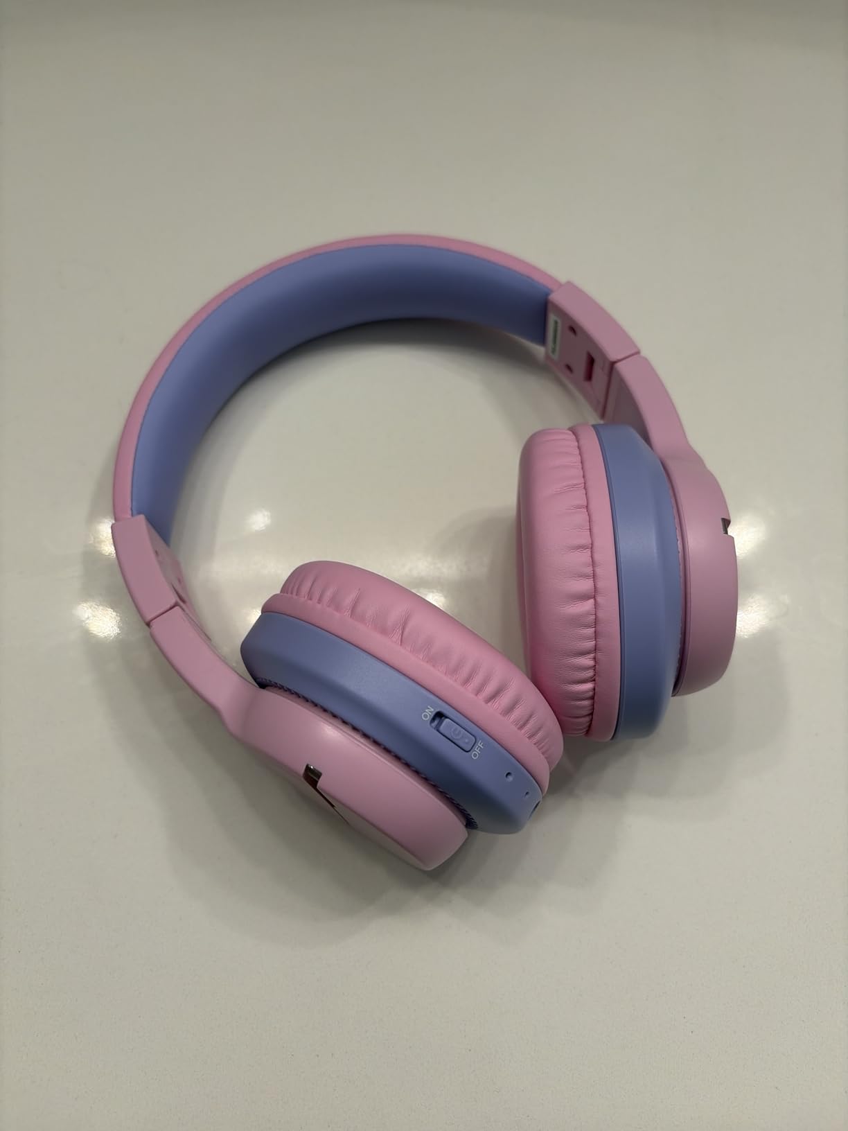 iClever BTH12 Kids Bluetooth Headphones 85H Playtime with LED Lights Travel | SafeSound Tech, Stereo Sound, USB C Charging AUX Cable Over Ear Built-in Mic, Kids Wireless Headphones for Toddler Boys Girls customer photo 1