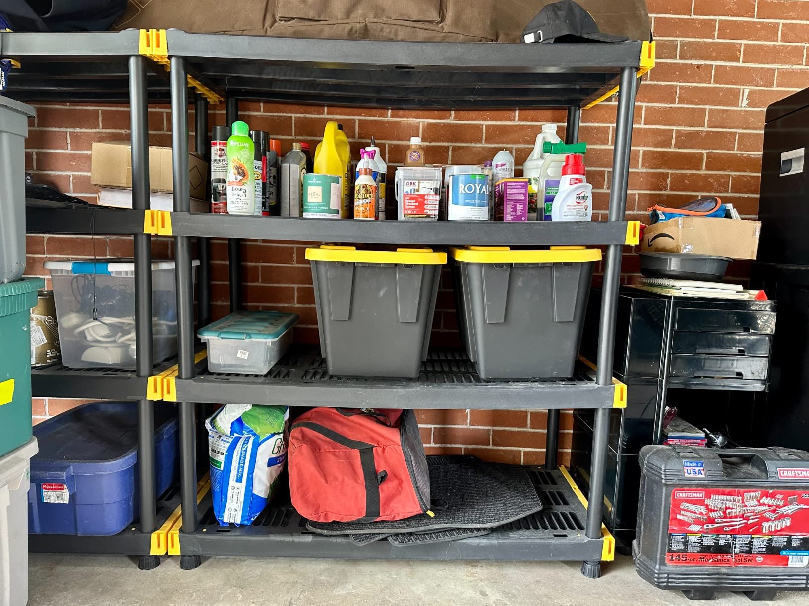 CX 4-Tier Heavy Duty Plastic Storage Shelves for Garage Organization customer photo 2