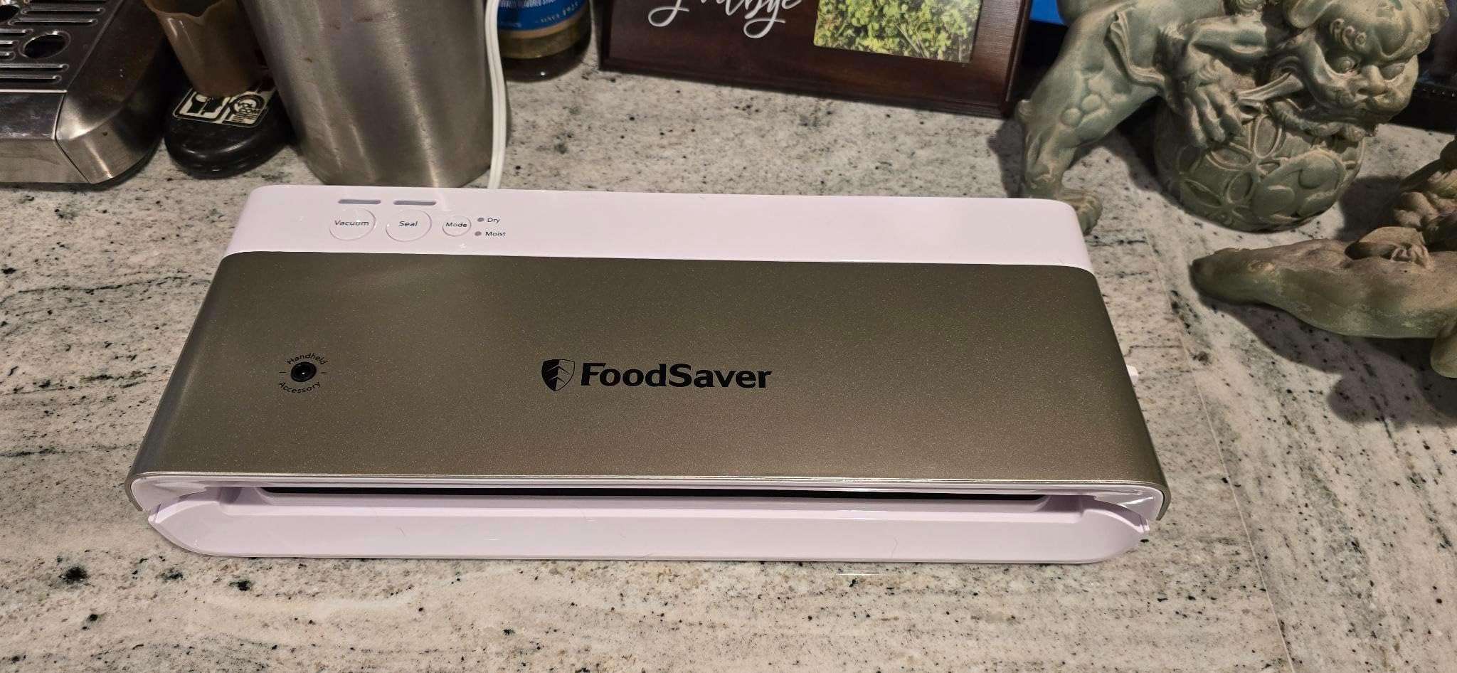 FoodSaver Compact Vacuum Sealer Machine with Airtight Bags and Roll - Ideal for Sous Vide and Airtight Food Storage, White customer photo 1