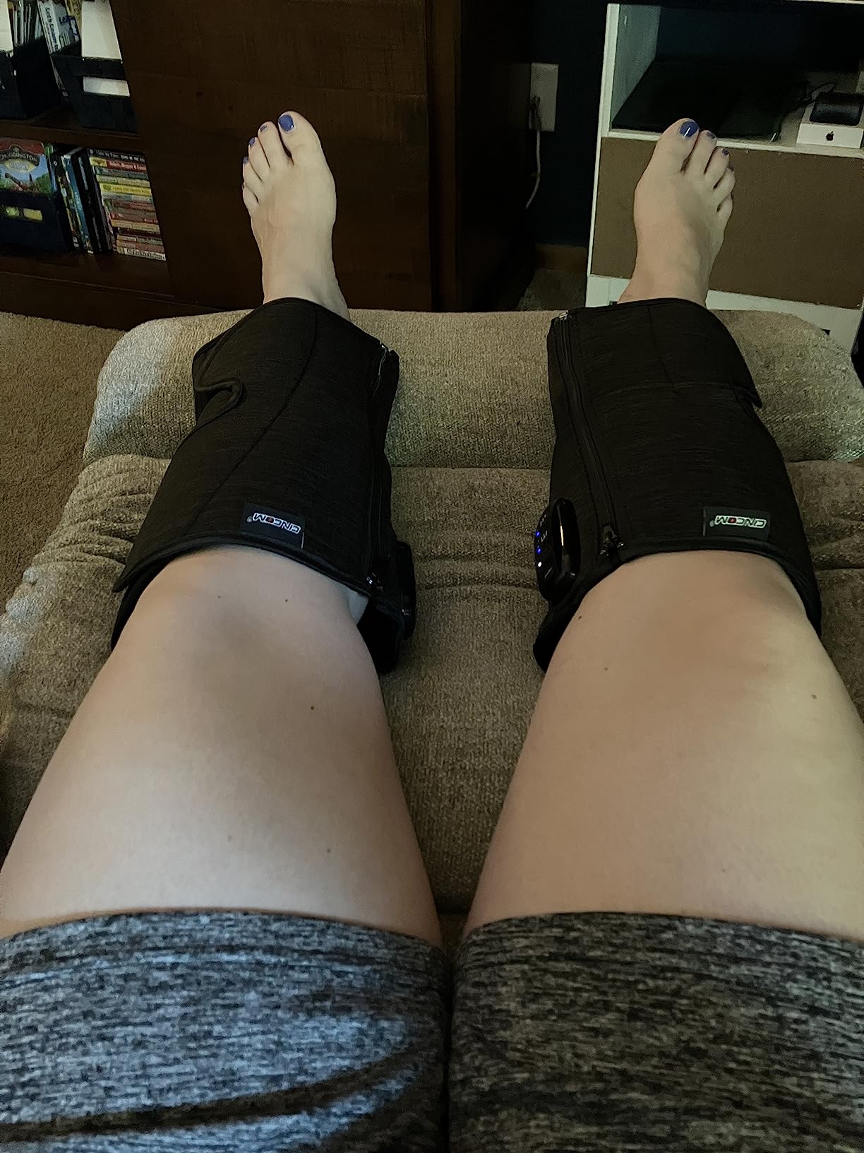 CINCOM Cordless Calf Massager for Circulation, Leg Compression Massager for Calf, Rechargeable Leg Massage with 3 Intensities 3 Modes for Pain Relief, Gifts for Women Men customer photo 2
