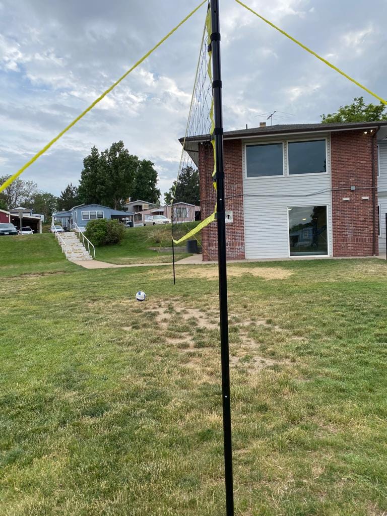Outdoor Volleyball Net for Backyard, 32FT Anti-Sag Net with Steel Poles customer photo 1