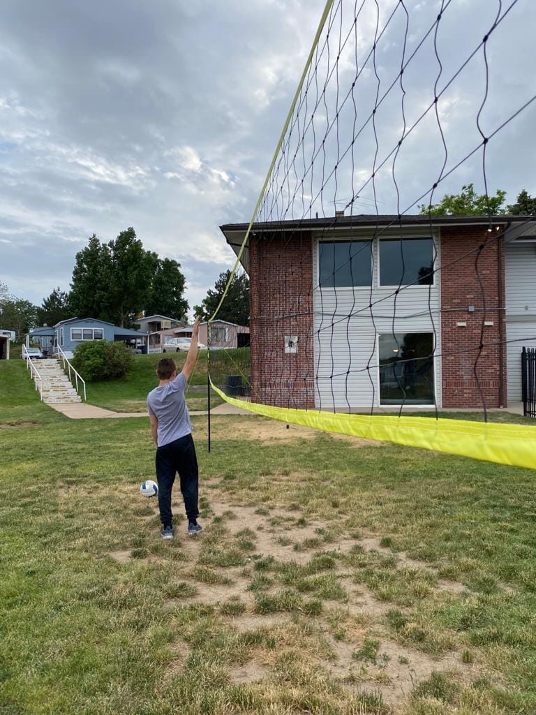 Outdoor Volleyball Net for Backyard, 32FT Anti-Sag Net with Steel Poles customer photo 2