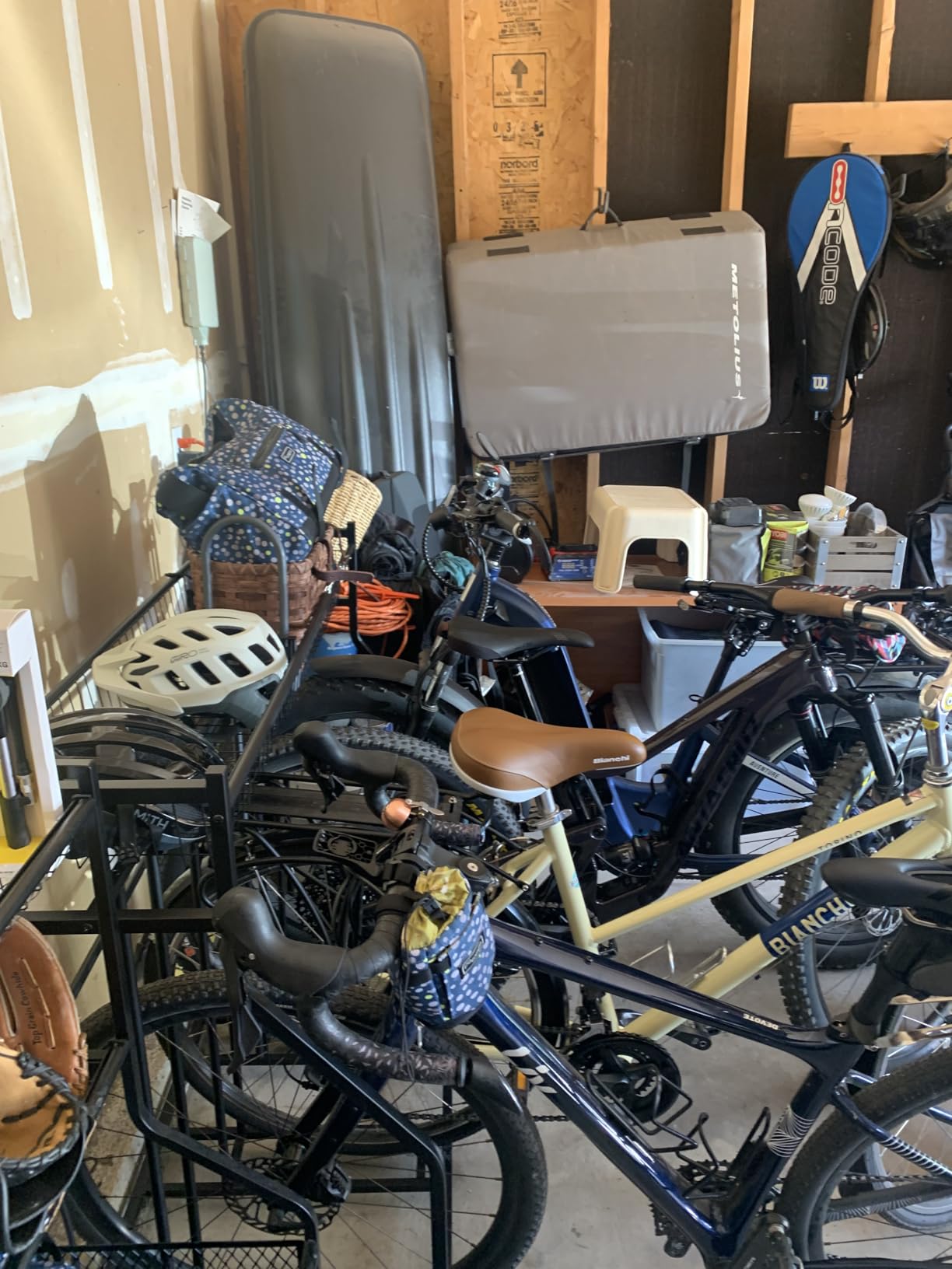 BIRDROCK HOME 4 Bike Stand for Garage Storage with Gear Basket and Hooks customer photo 2