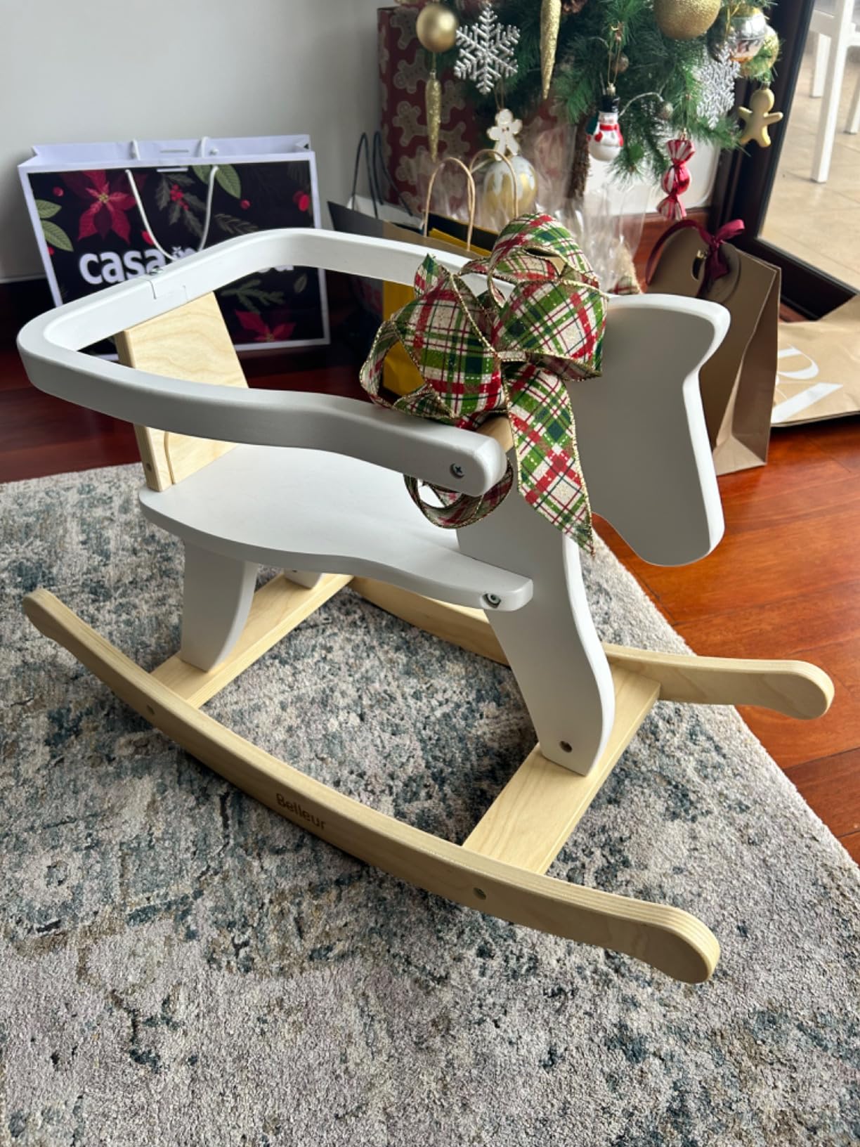 Belleur Rocking Horse for Kids 1-3 Years Old, Wooden Rocking Toy for Toddlers with Removable Fence for Indoor & Outdoor Activities, Baby Horse Riding Toy for Birthday & Visit Gifts customer photo 2