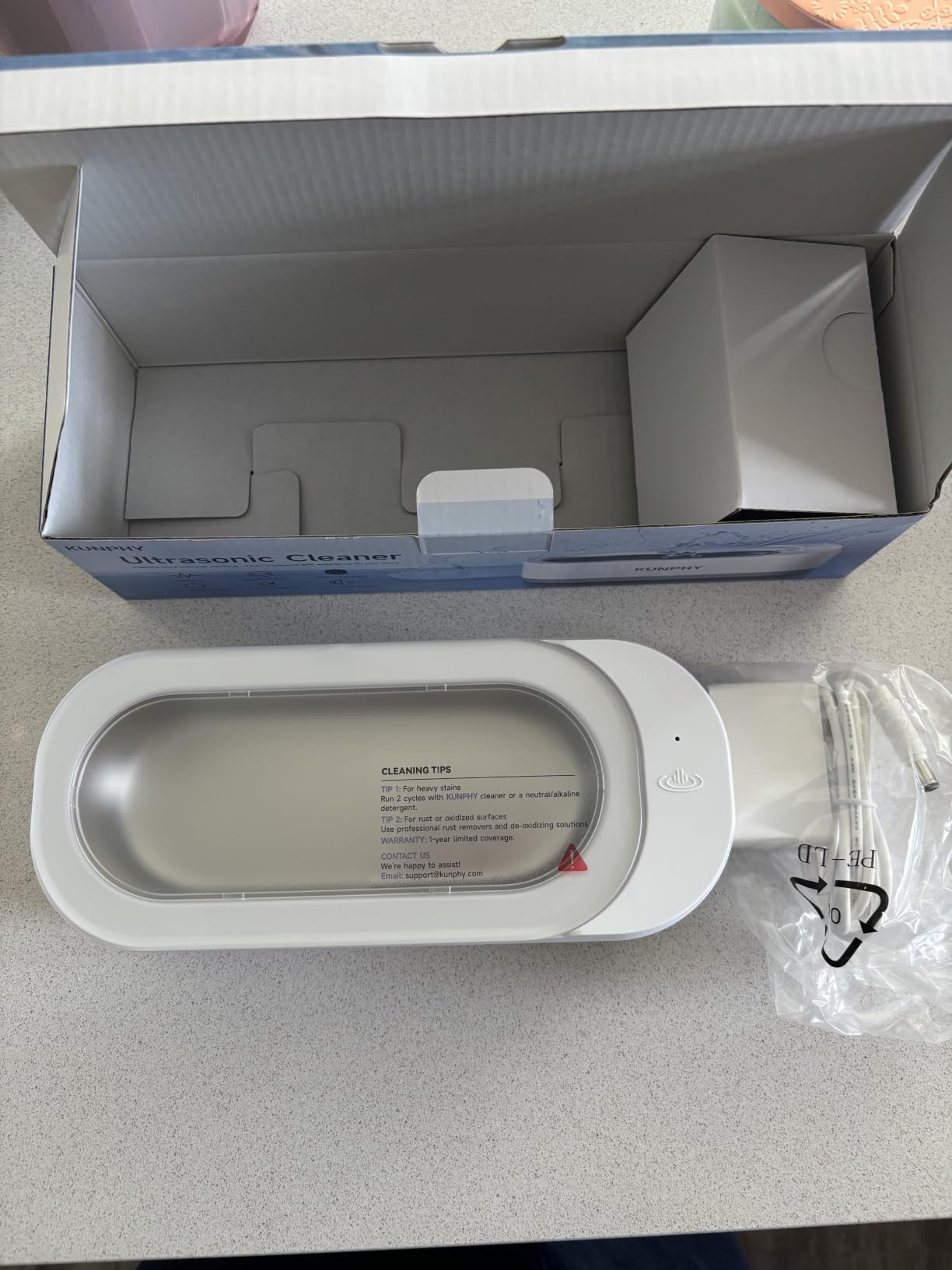 Jewelry Cleaner, KUNPHY 46kHz Ultrasonic Cleaner, White customer photo 1