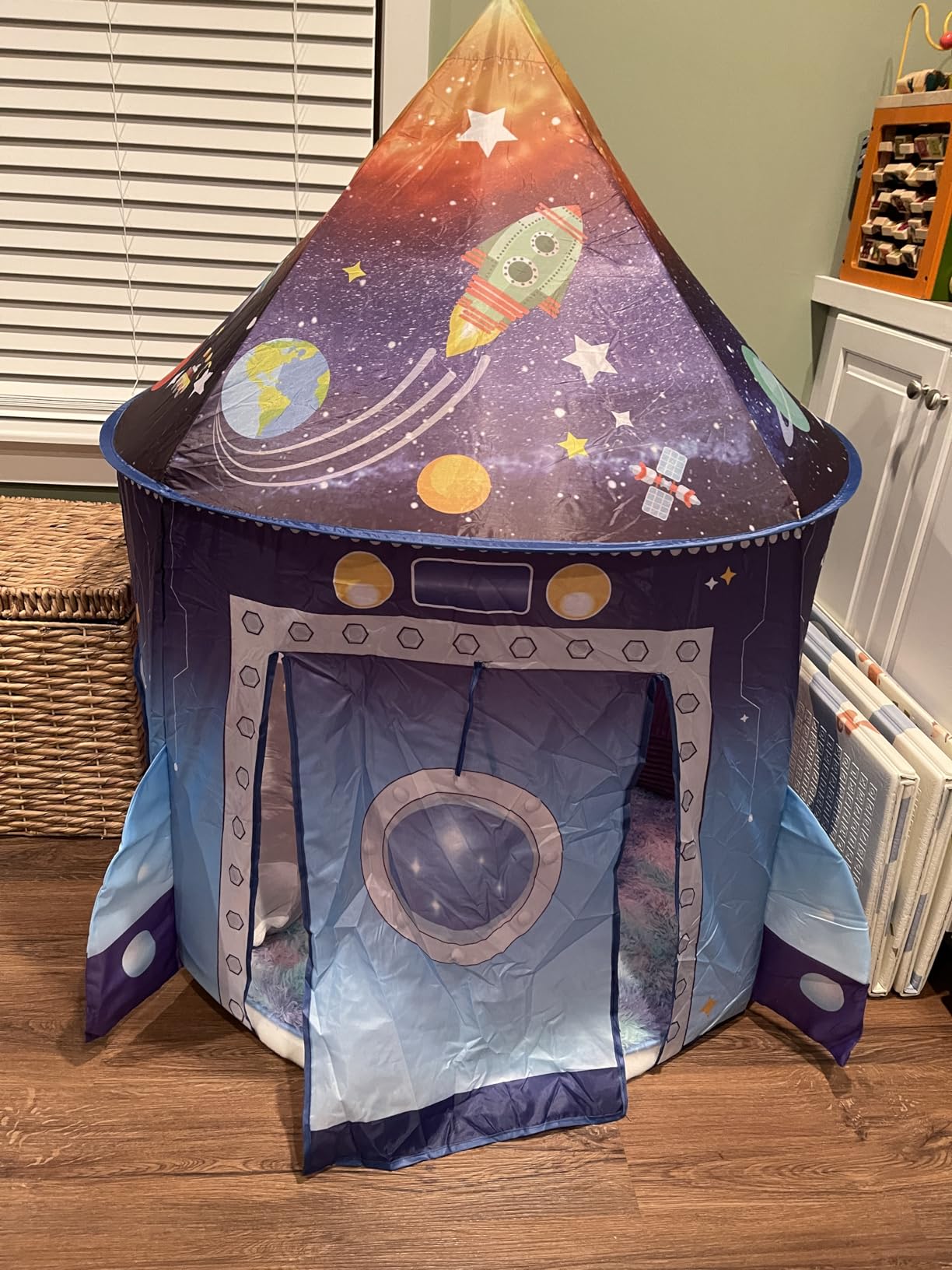 WillingHeart Play Tent for Kids, Rocket Ship Spaceship Space Themed customer photo 1