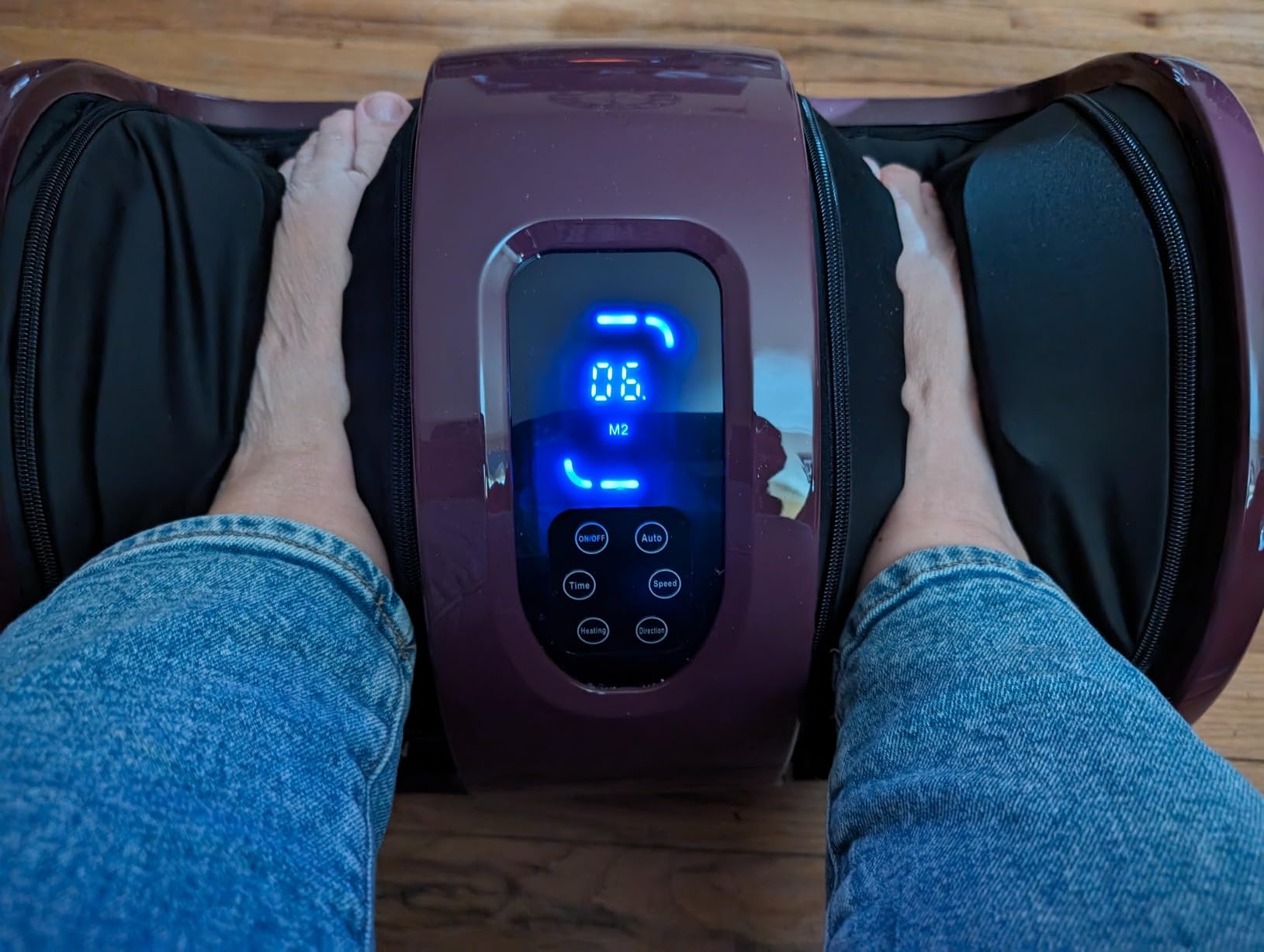 Best Choice Products Shiatsu Foot Massager with Heat for Plantar Fasciitis & Neuropathy, Kneading Foot & Calf Massager with Remote, 360° Adjustable Handle, Rolling & Compression Massage - Red customer photo 1