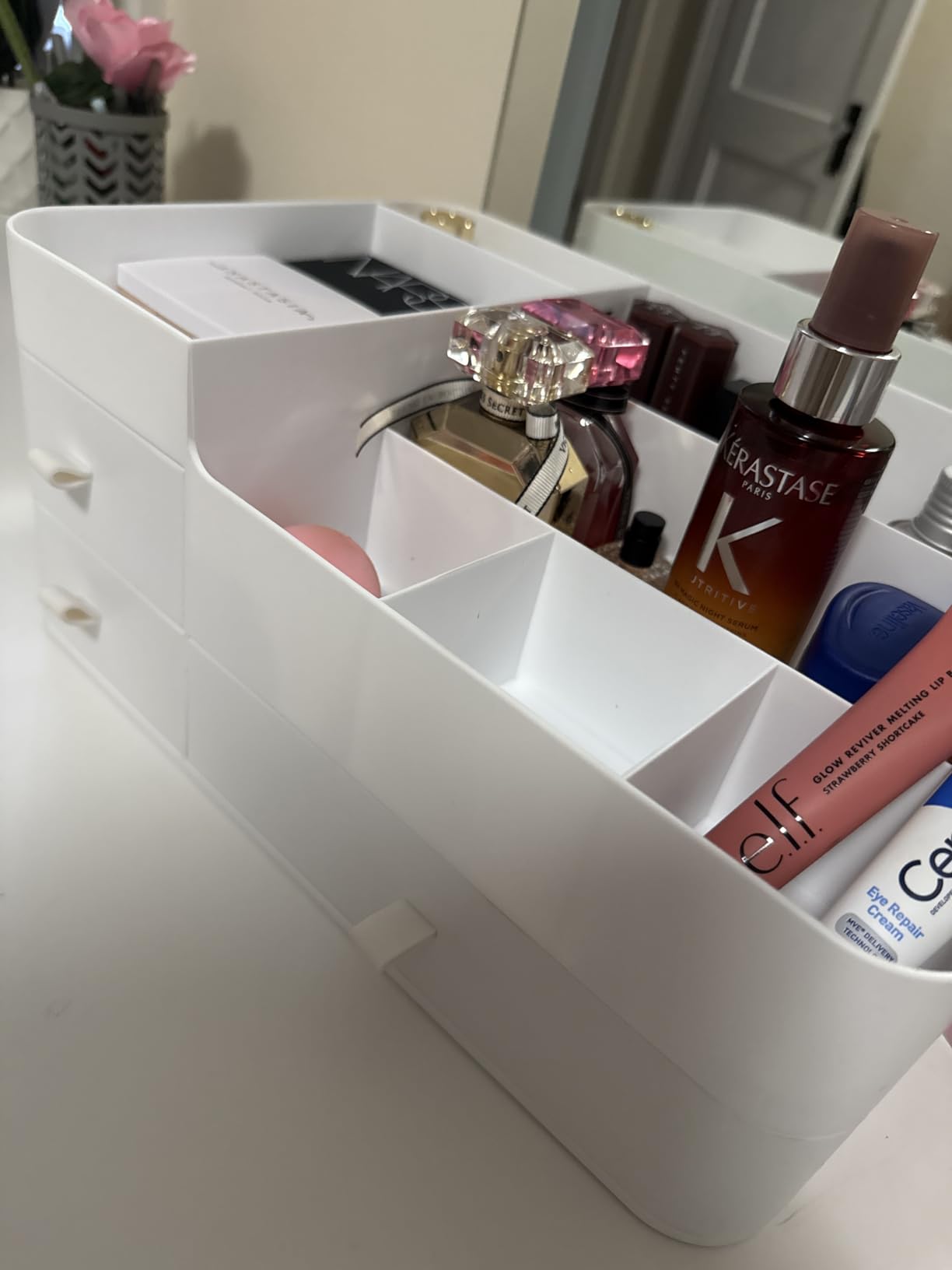 Makeup Organizer with 3 Drawers, Bathroom Counter Organizer. customer photo 2