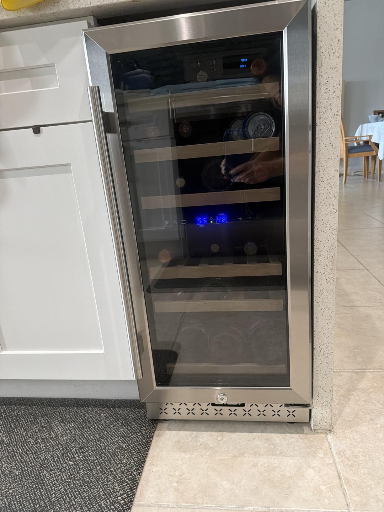 Tylza Wine and Beverage Refrigerator, 24 Inch Dual Zone Wine Beverage Cooler, Holds 20 Bottles and 88 Cans, Built-In and Freestanding, Seamless Glass Door, Under Counter Beer Wine Refrigerator customer photo 1