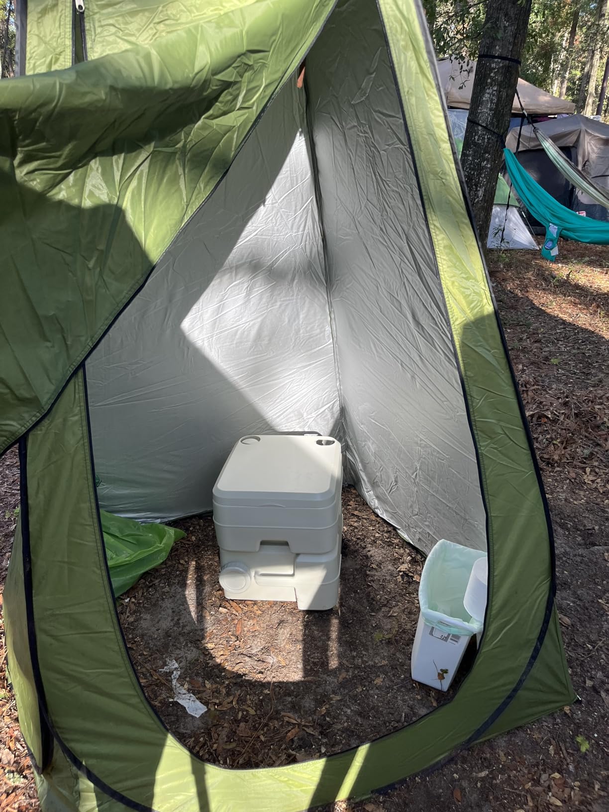 5.3 Gallon Portable Camping Toilet for Adults with Carry Bag - Extra Large Porta Potty for Adults Outdoors, RV, Boat | 286 LBS Capacity, 50 Flushes, Detachable Tanks, Carry Bag Included customer photo 1