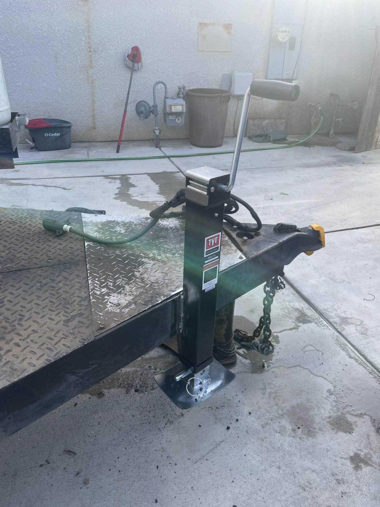TYT 8000lbs Square Direct Weld Heavy Duty Trailer Jack, 15 Inches Lift Side Wind Square Jack, with 13 Inches Adjustable Drop Leg for Camping Trailer, Boat Trailers, RV Trailers, Black customer photo 2