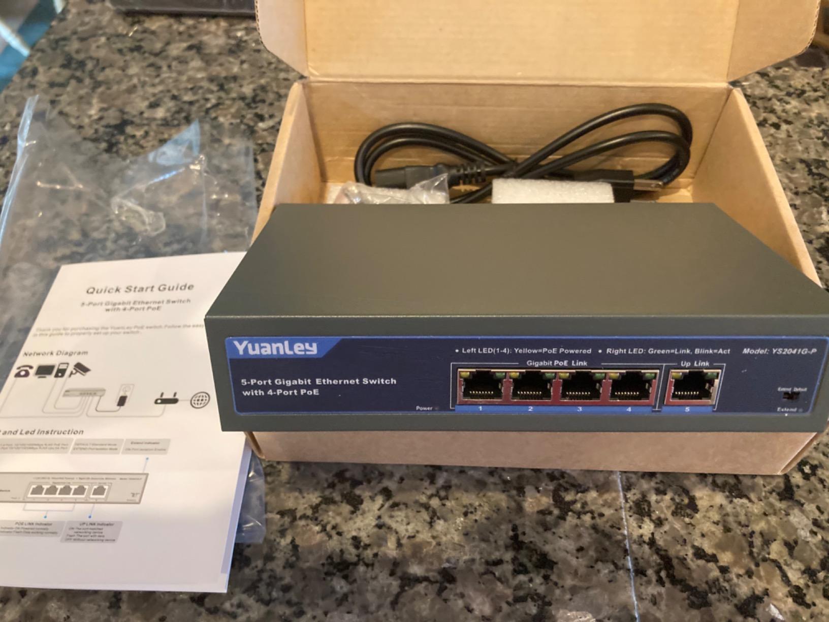 YuanLey 16 Port Gigabit PoE Switch with 2 Gigabit Uplink, 16 PoE+ Port 1000Mbps, 250W 802.3af/at, Metal Desktop/Rackmount, Unmanaged Plug and Play Network Switch customer photo 2